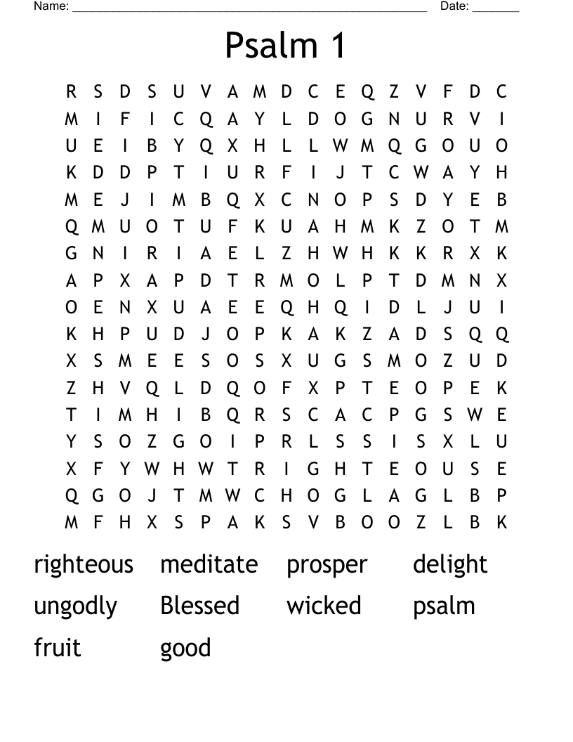 Psalm 1 Word Search