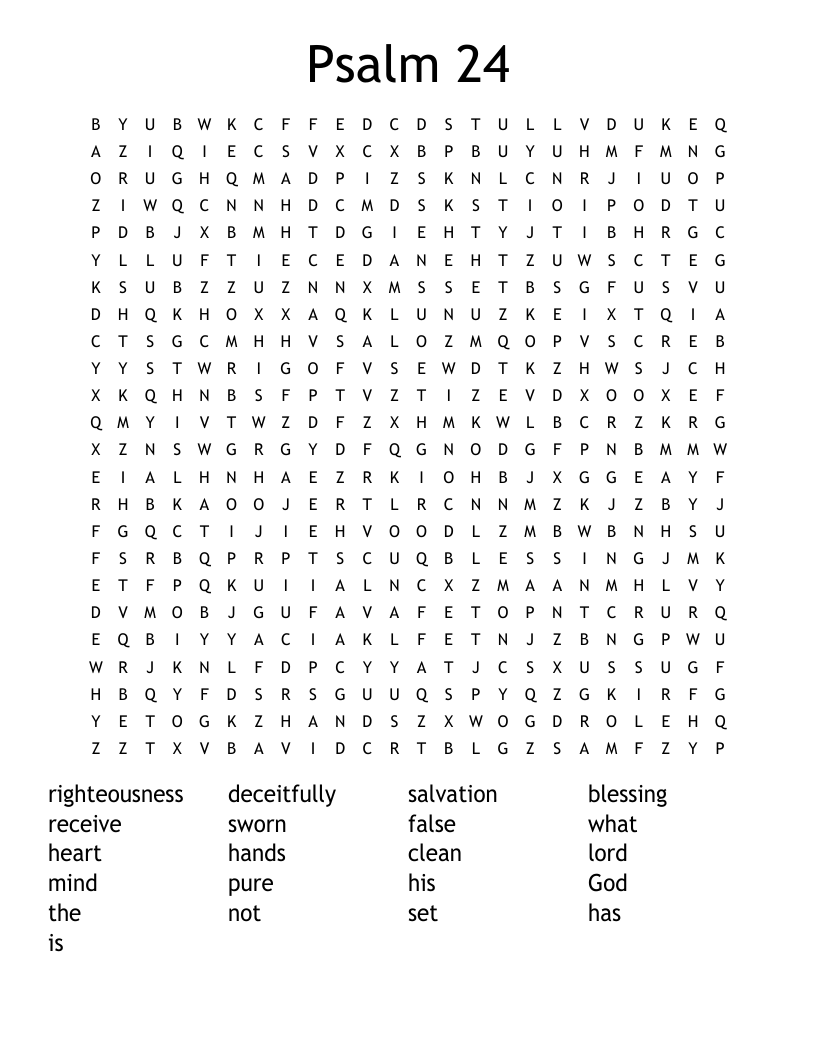 Psalm 24 Word Search