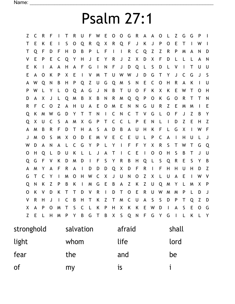 Psalm 27:1 Word Search
