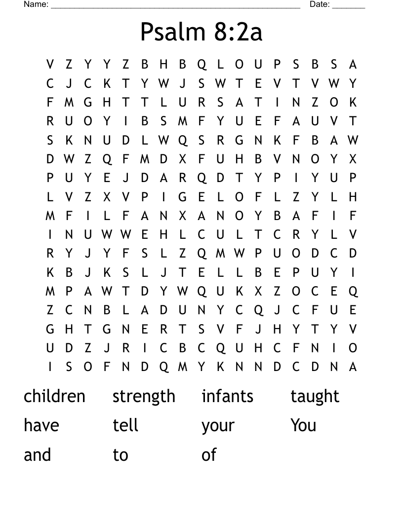 Psalm 8:2a Word Search