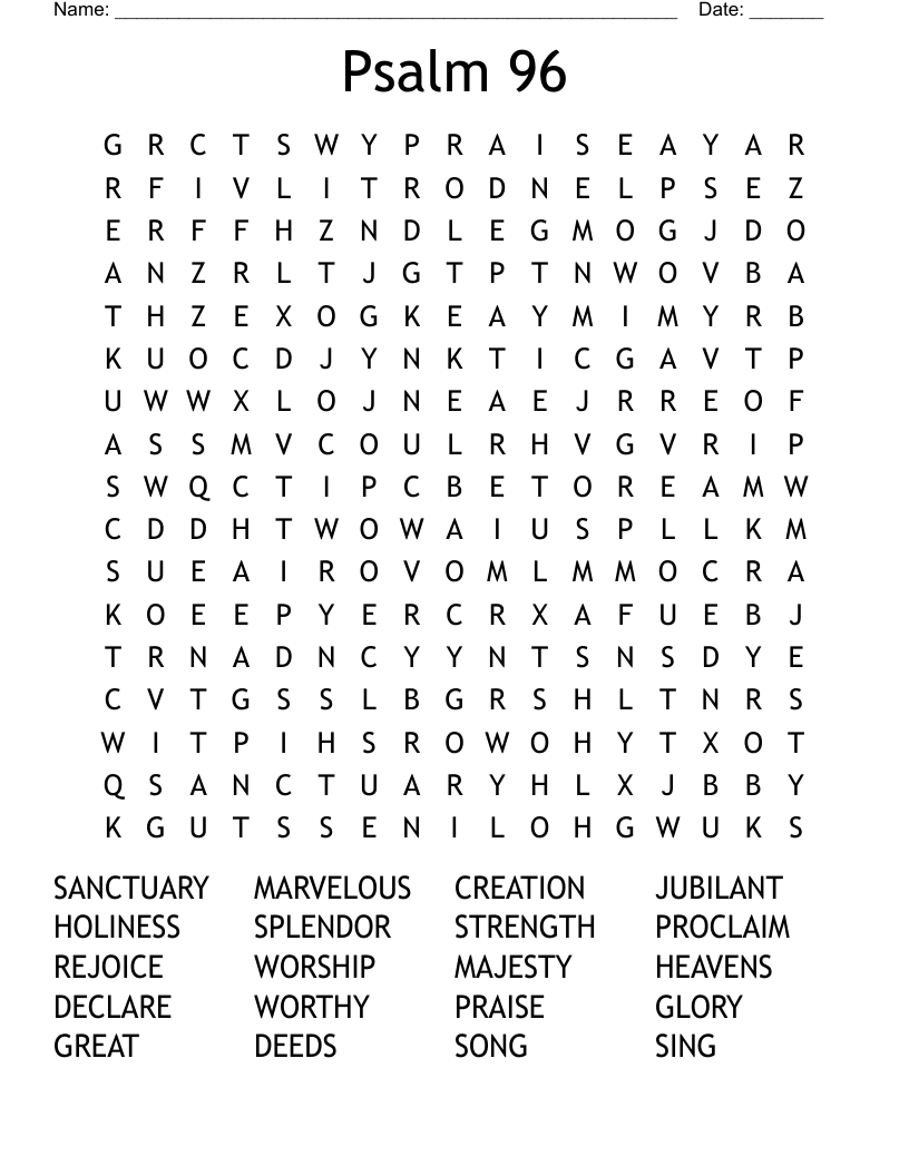 Psalm 96 Word Search