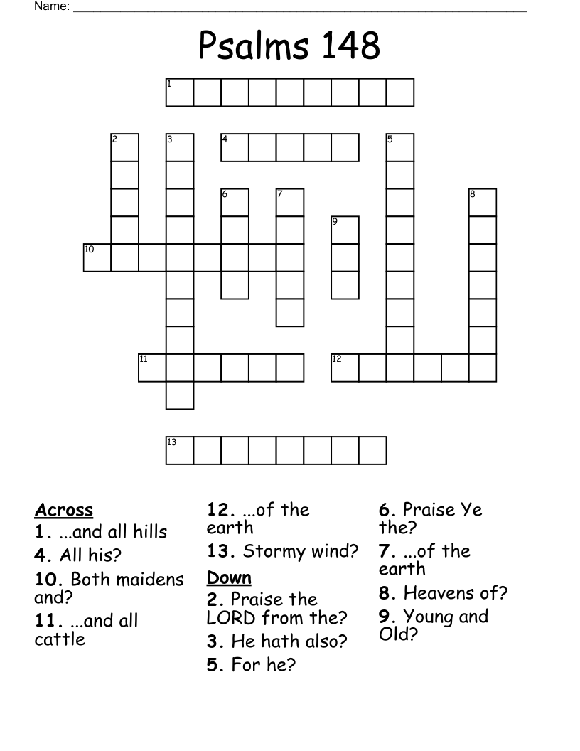 Psalms 148 Crossword