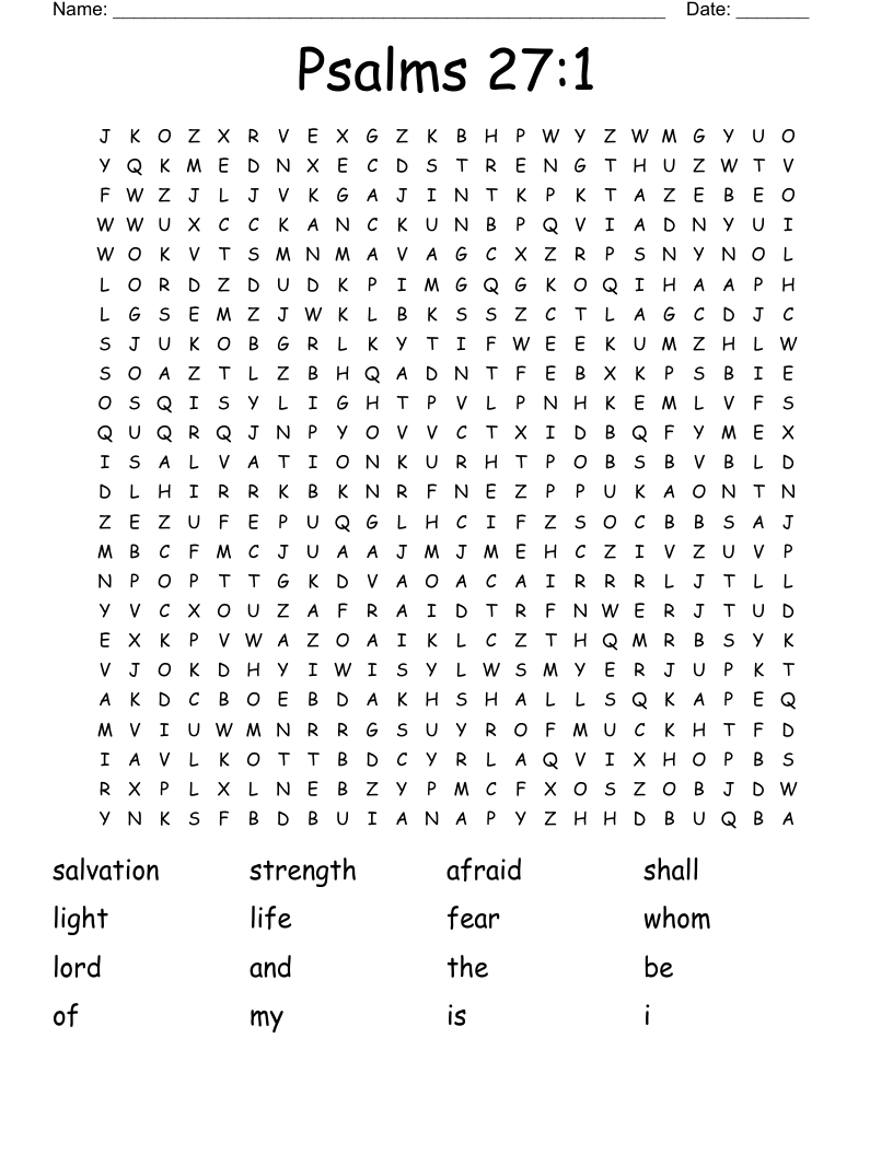 Psalms 27:1 Word Search