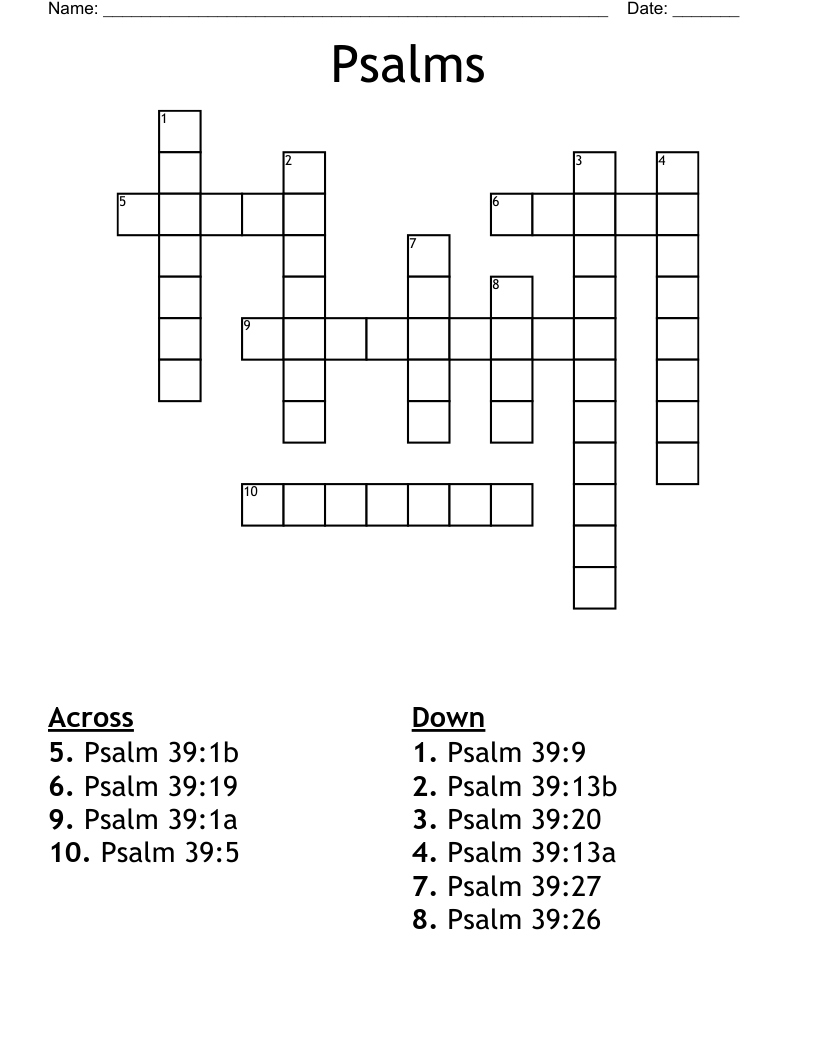 Psalms Crossword