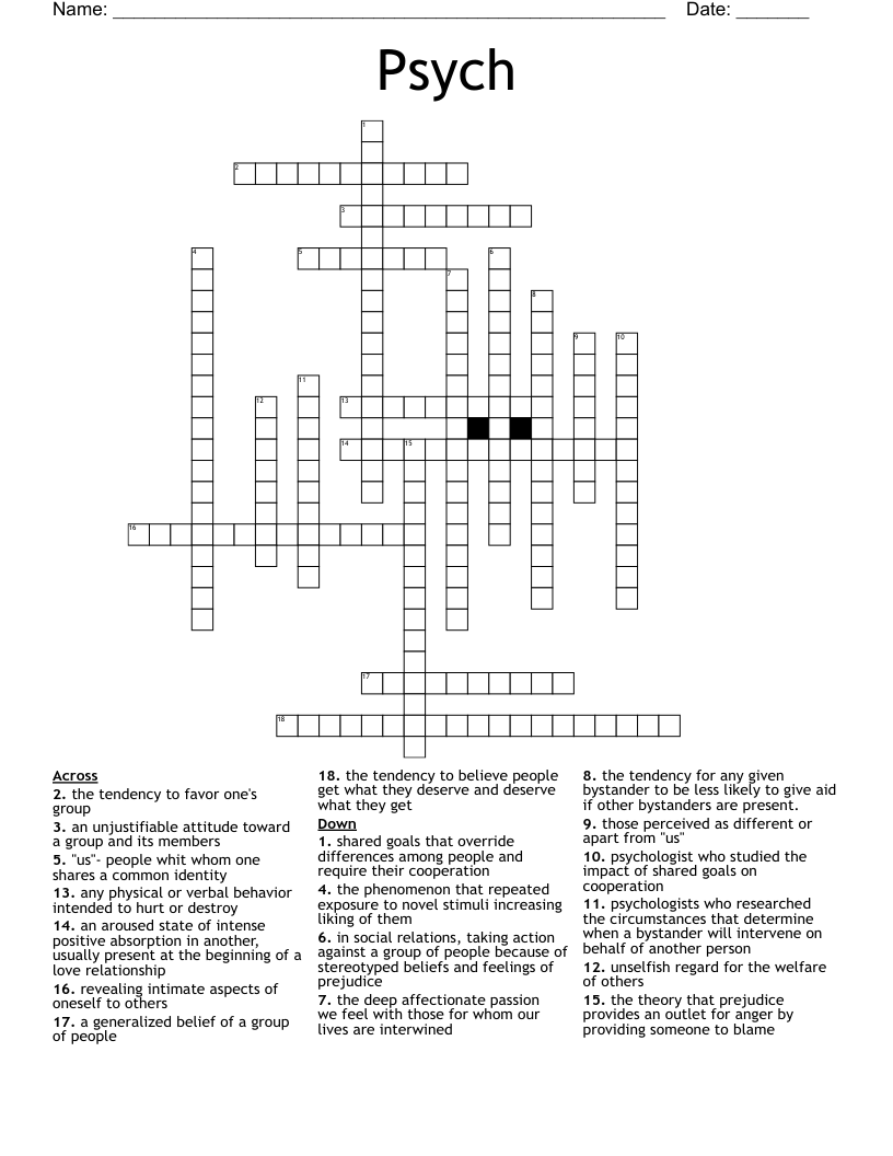 Psych Crossword