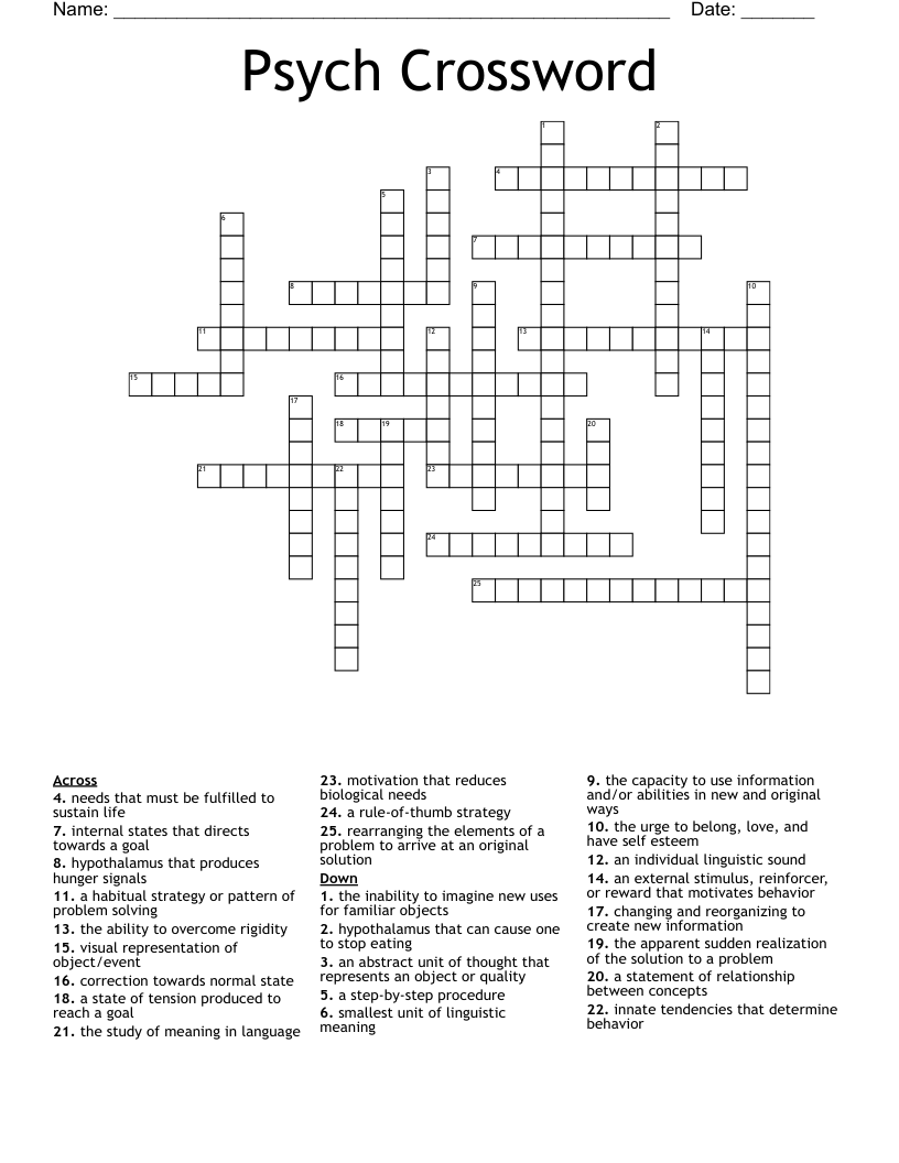 Psych Crossword