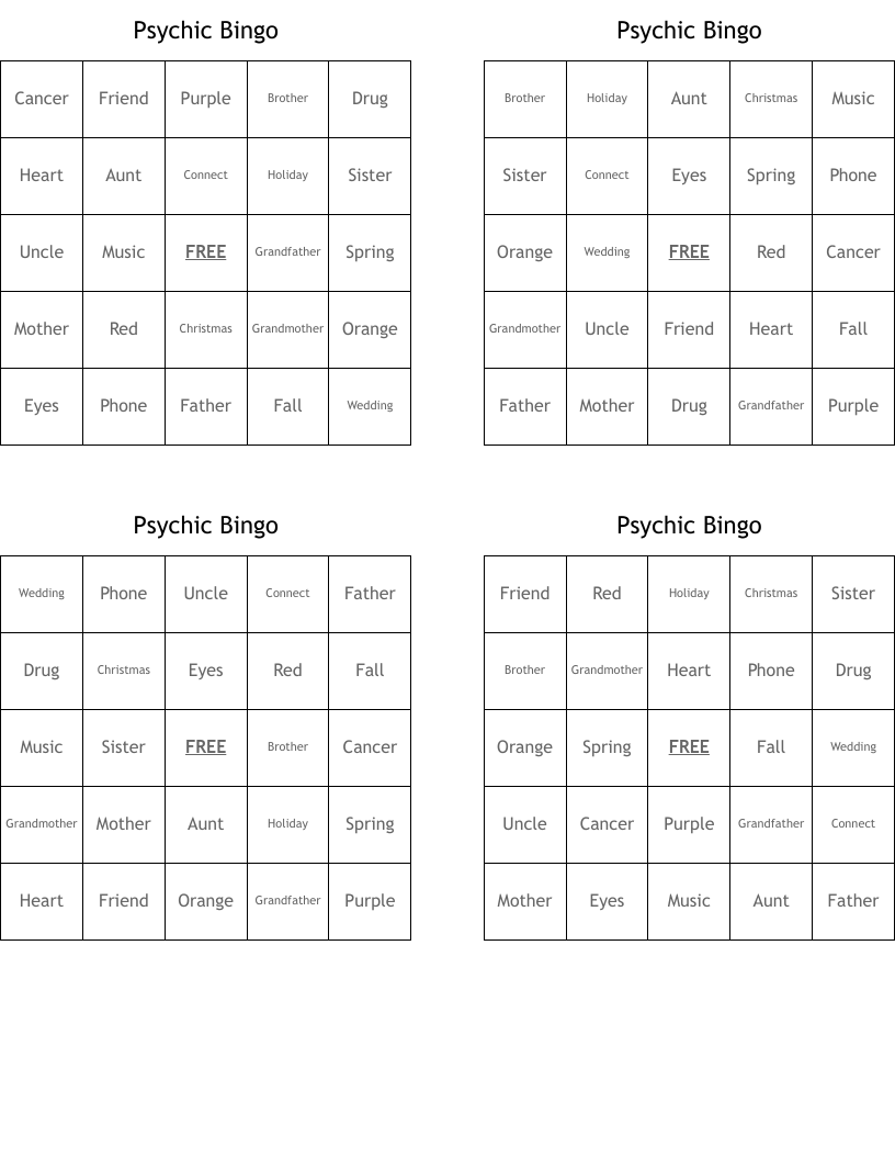 Psychic Bingo