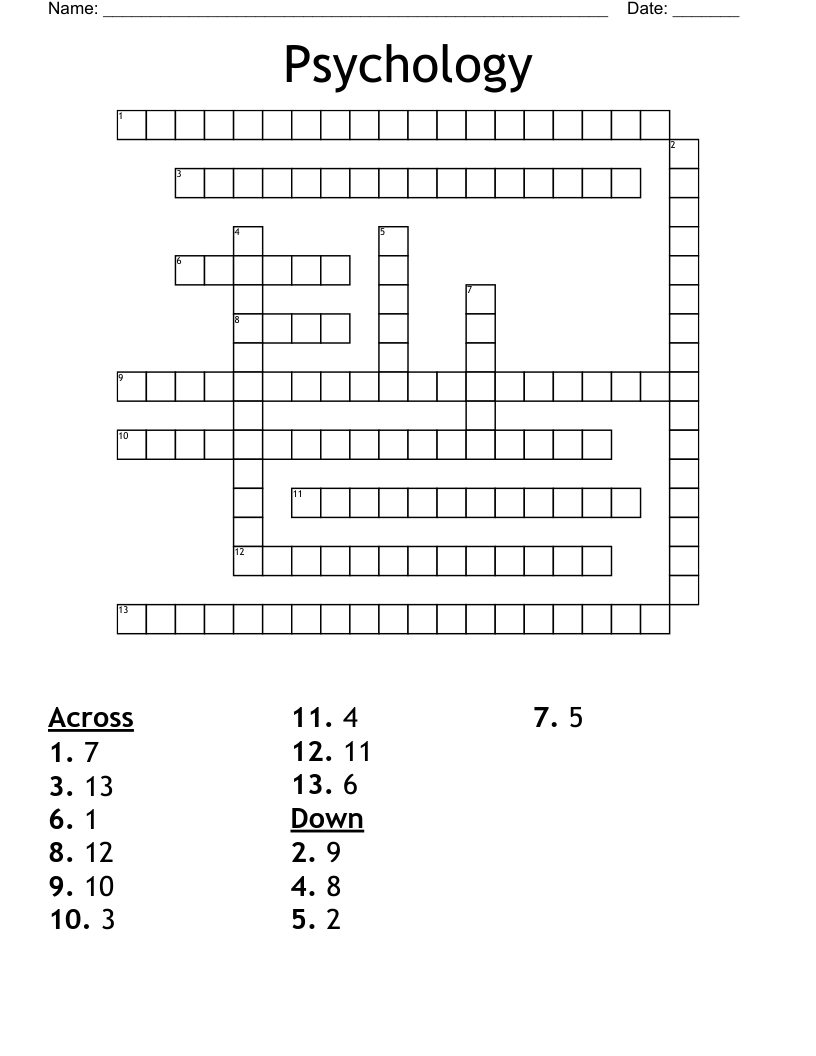 Psychology Crossword