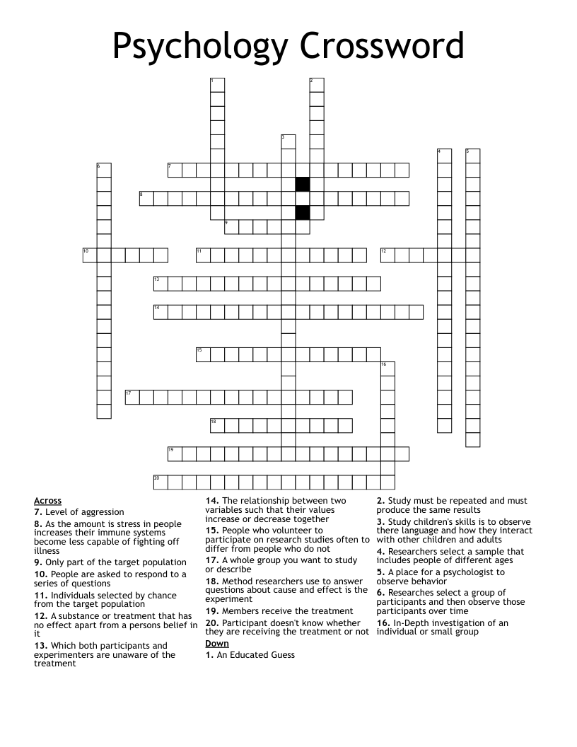 Psychology Crossword