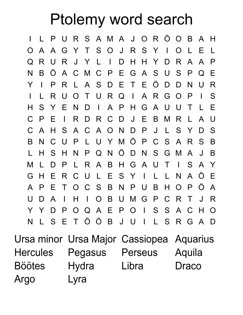 Ptolemy word search