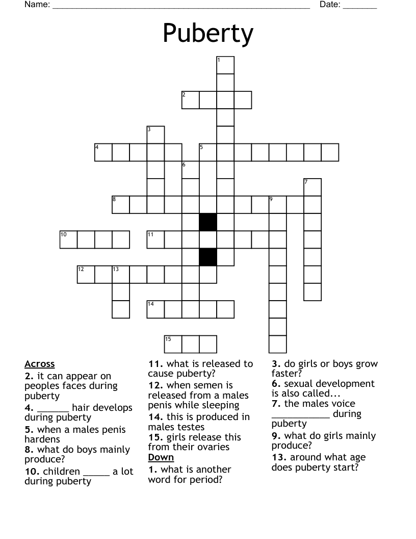 Puberty Crossword