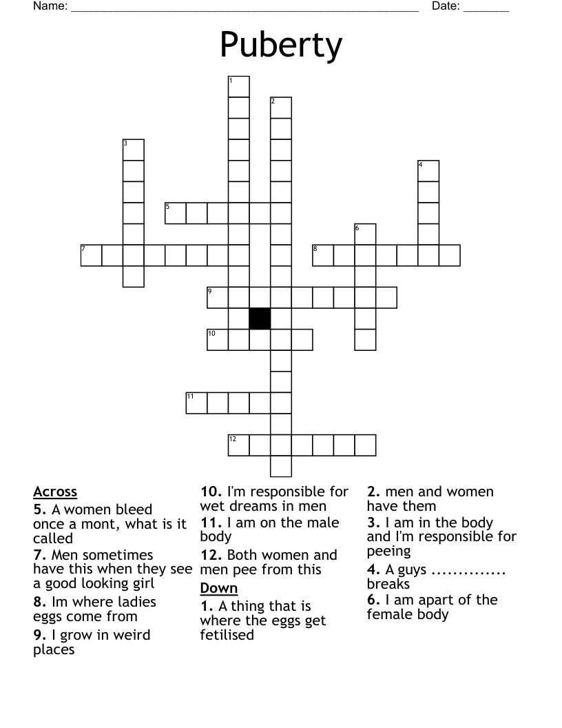 Puberty Crossword
