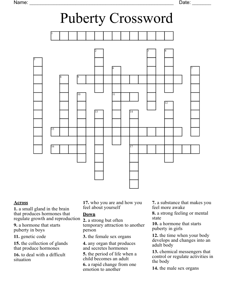 Puberty Crossword