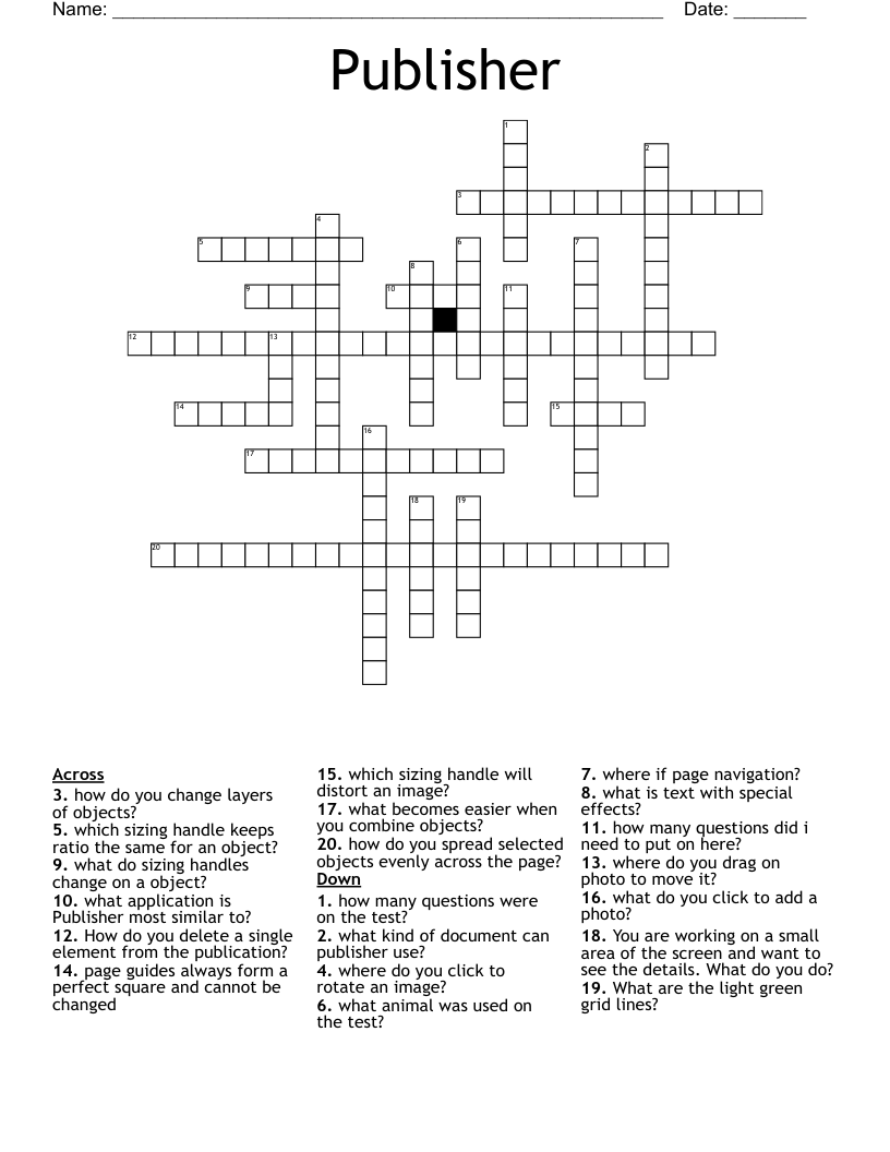 Publisher Crossword