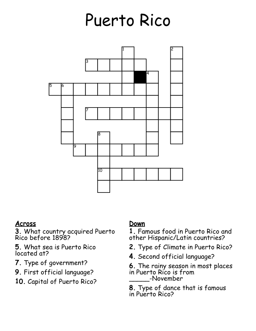Puerto Rico Crossword