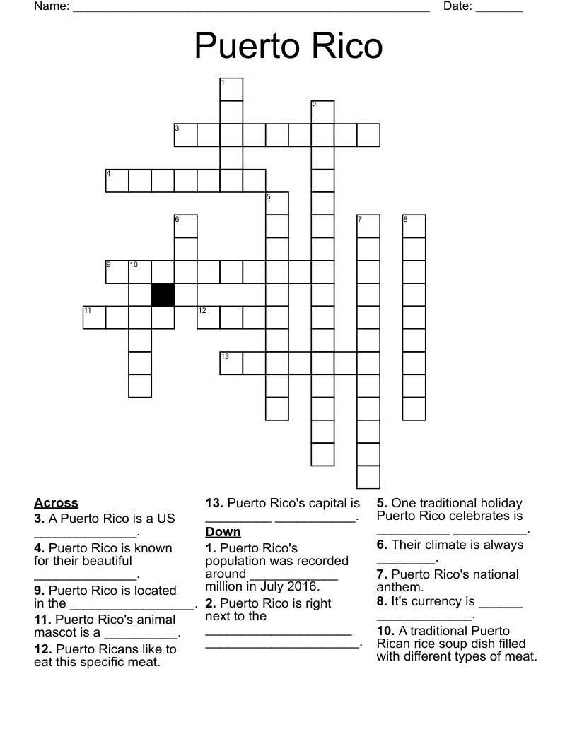 Puerto Rico Crossword