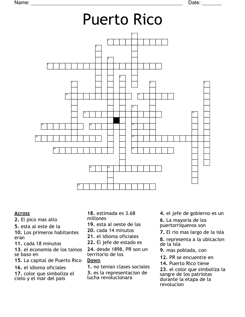 Puerto Rico Crossword