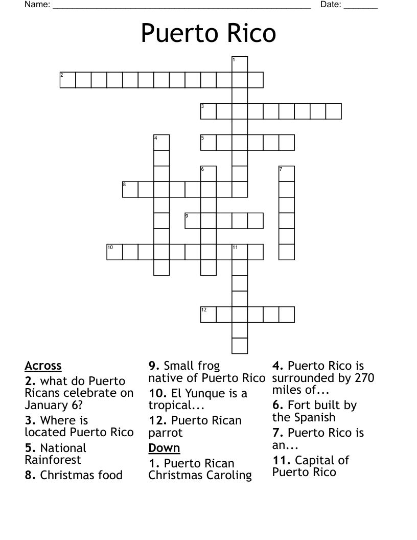 Puerto Rico Crossword