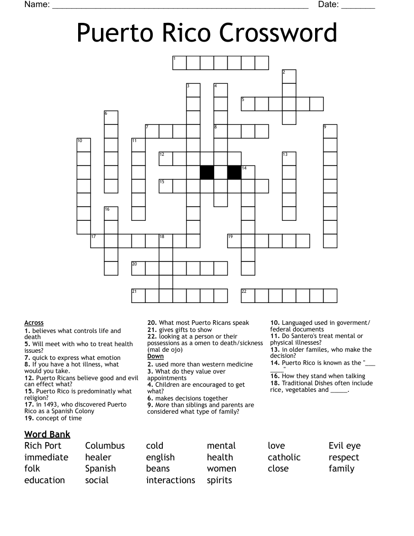 Puerto Rico Crossword