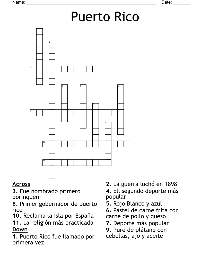 Puerto Rico  Crossword