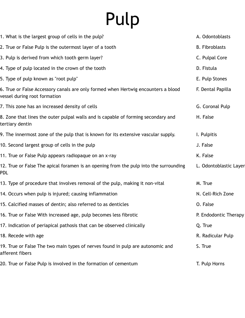 Pulp Worksheet