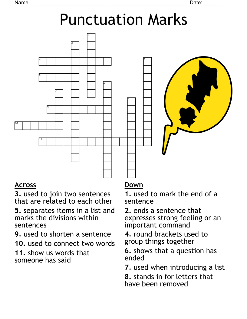 Punctuation Marks Crossword