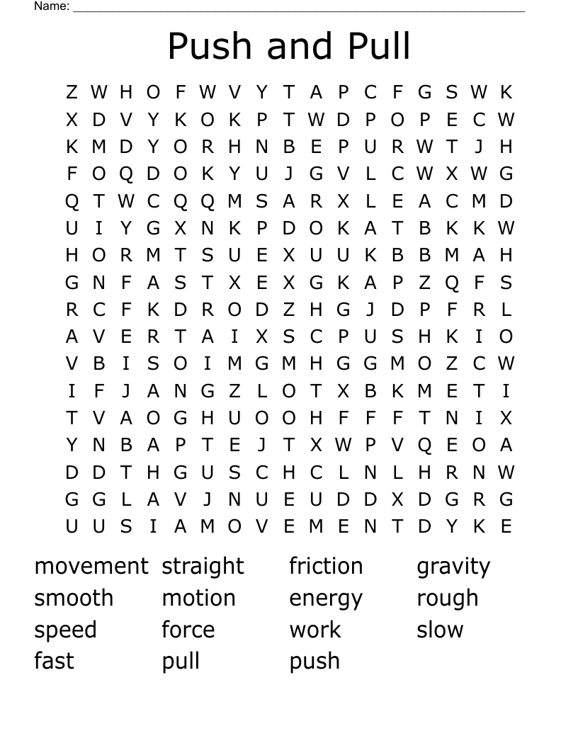 Push and Pull Word Search