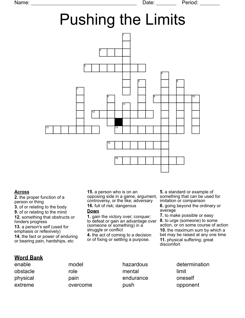 Pushing the Limits Crossword