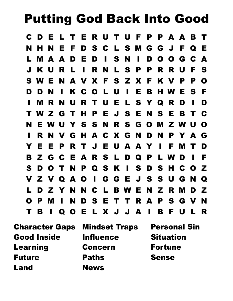 Putting God Back Into Good Word Search