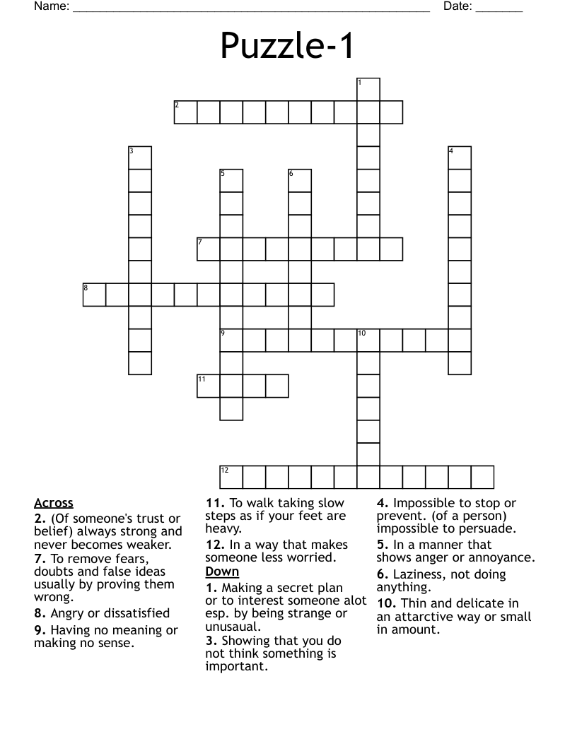Puzzle-1 Crossword