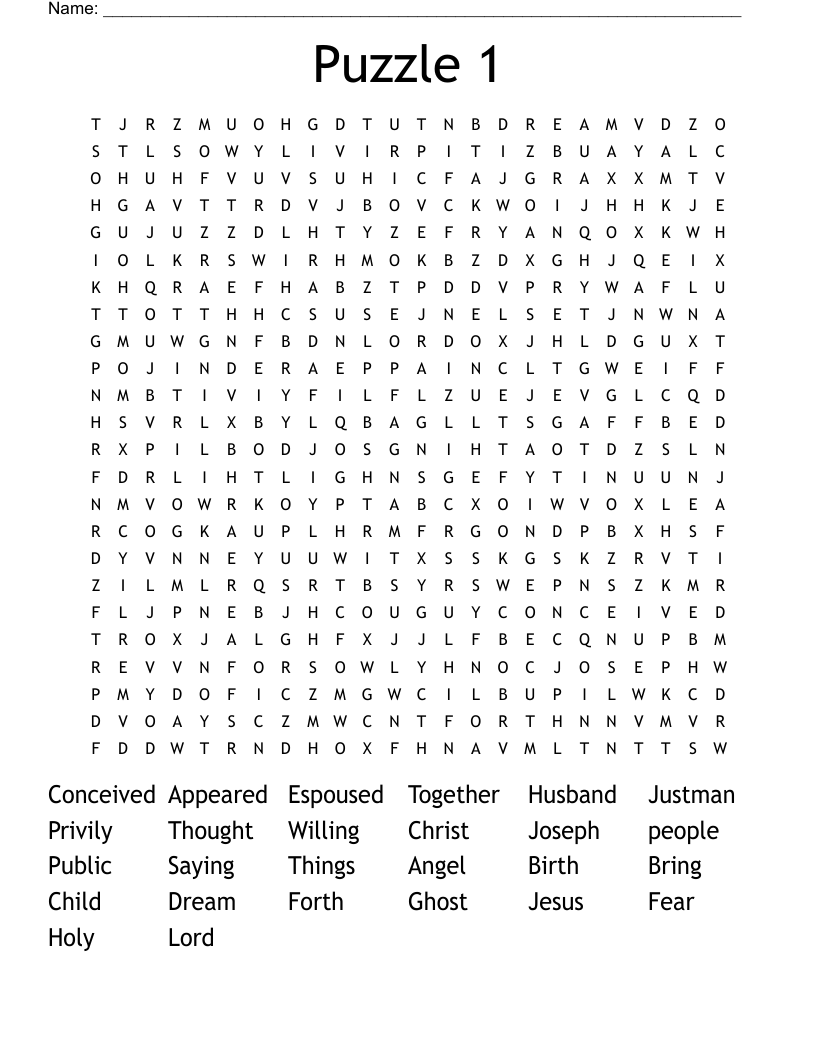 Puzzle 1 Word Search