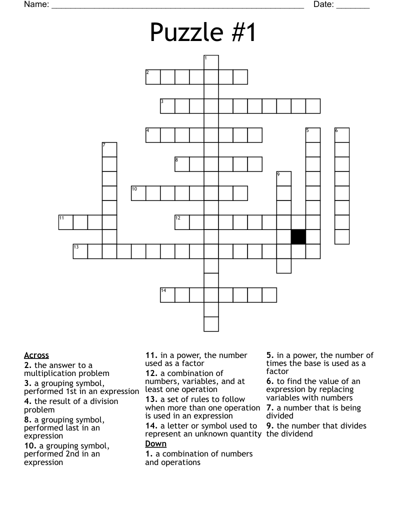 Puzzle #1 Crossword