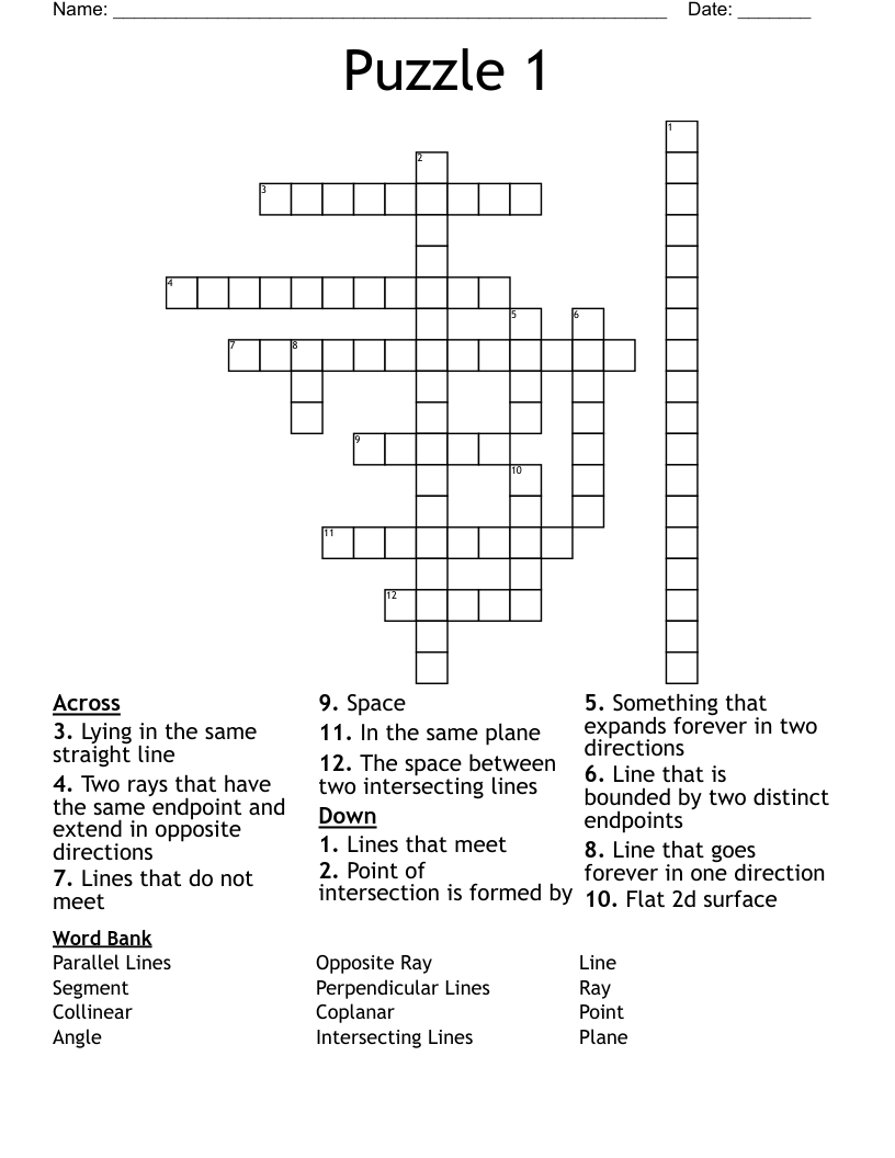 Puzzle 1 Crossword