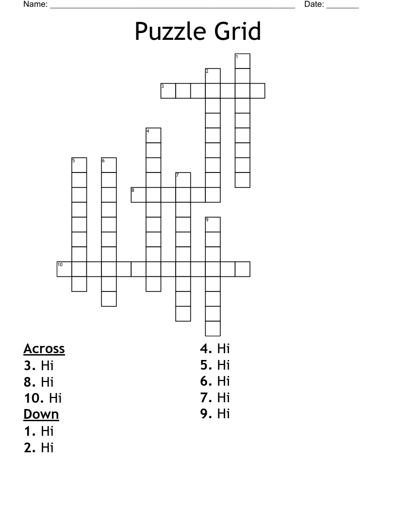Puzzle Grid Crossword
