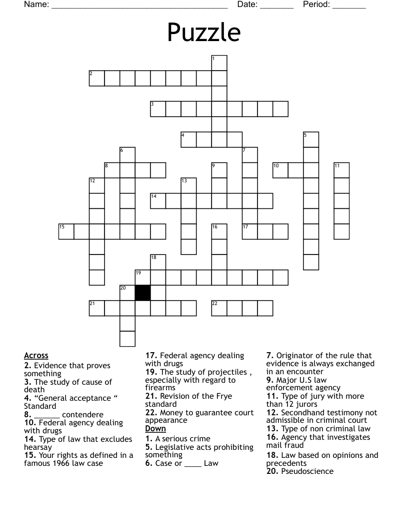 Puzzle  Crossword