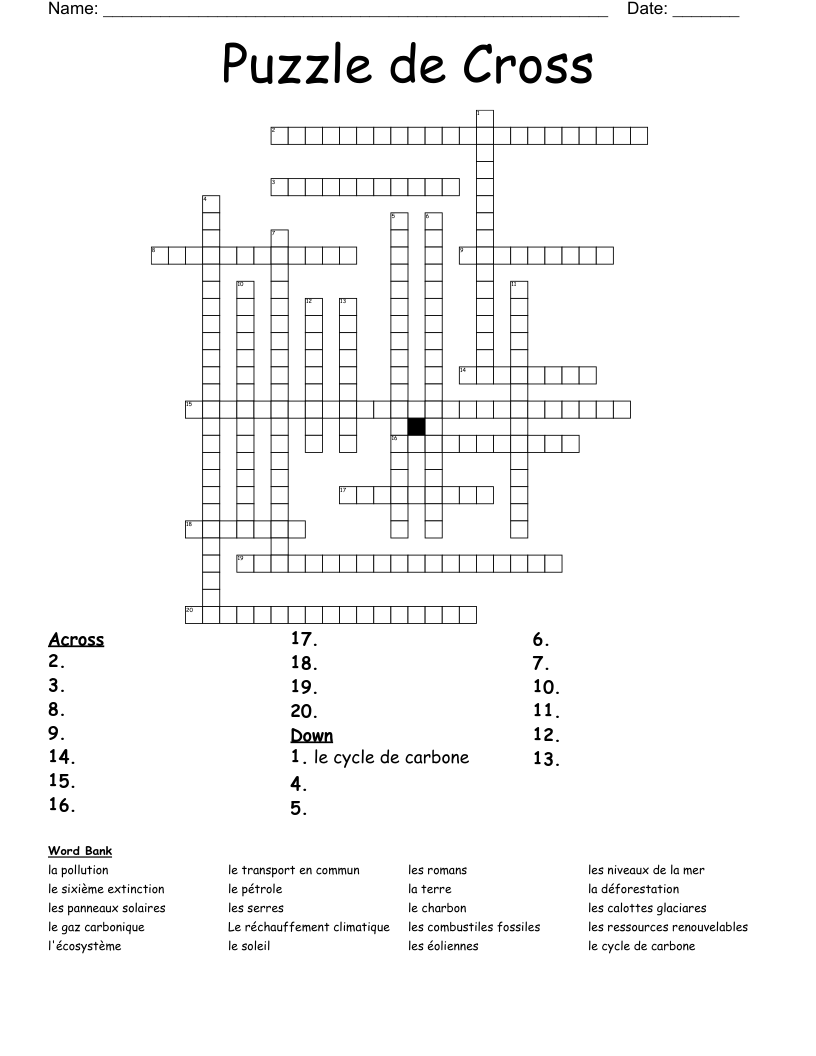 Puzzle de Cross Crossword