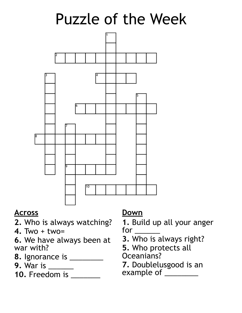Puzzle of the Week Crossword