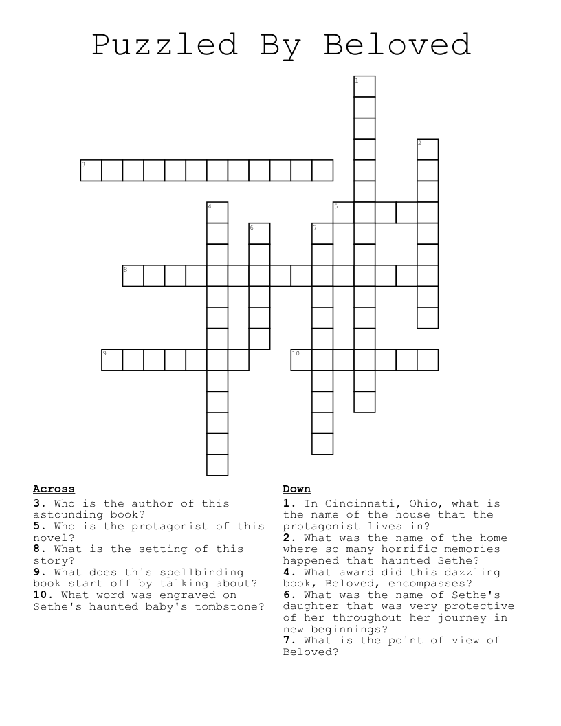 Puzzled By Beloved Crossword