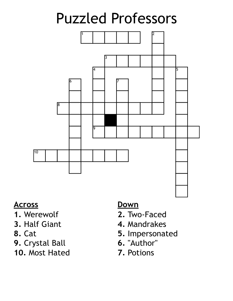 Puzzled Professors Crossword