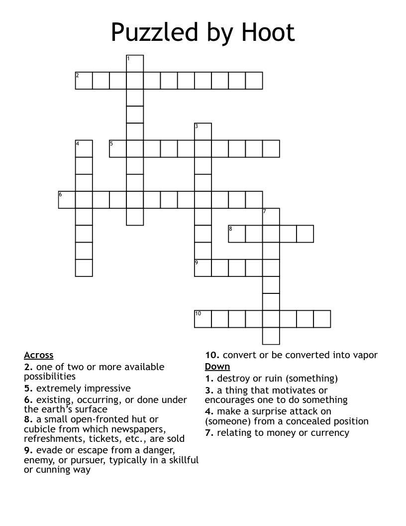 Puzzled by Hoot Crossword