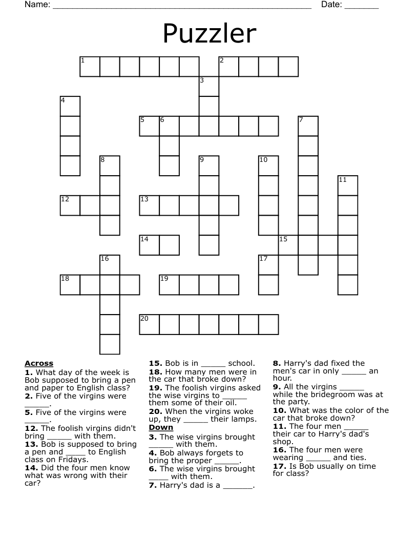 Puzzler Crossword