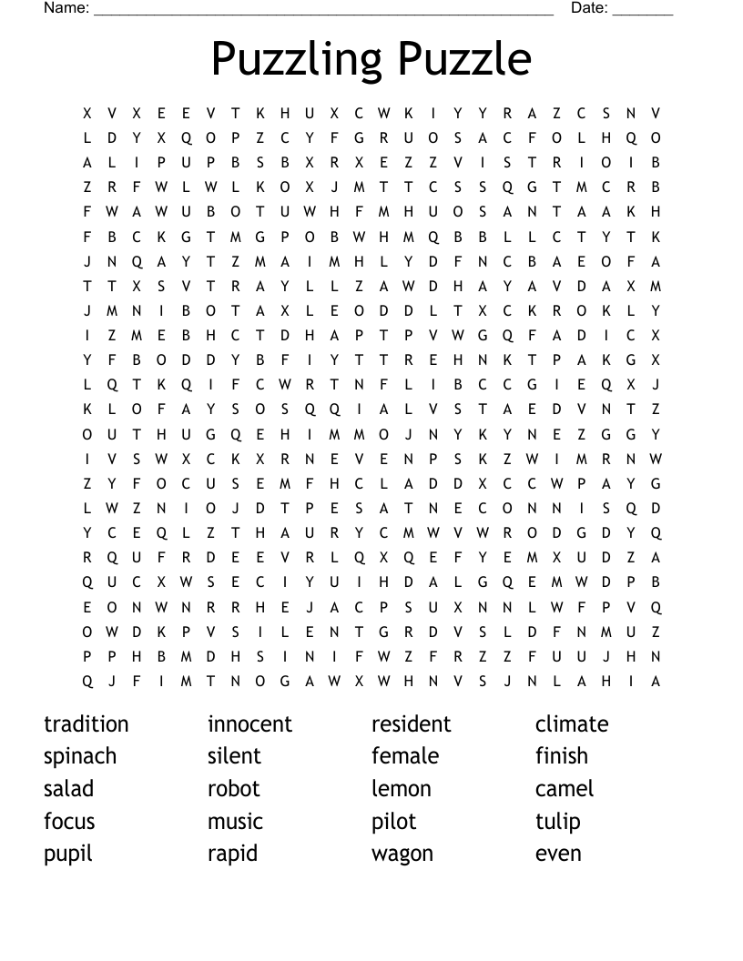 Puzzling Puzzle Word Search