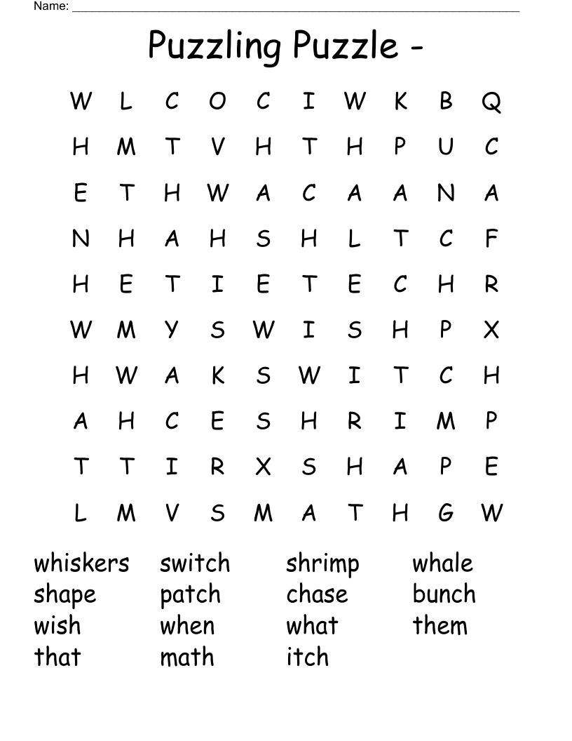 Puzzling Puzzle -  Word Search