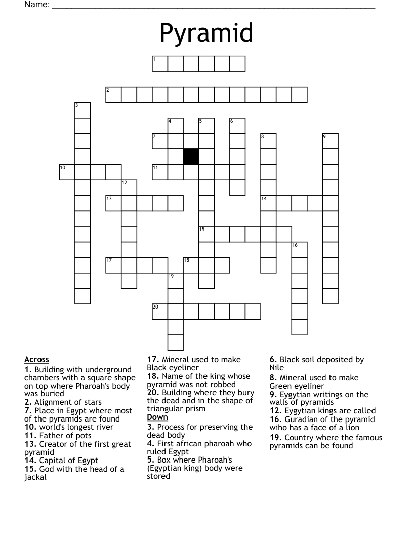 Pyramid Crossword