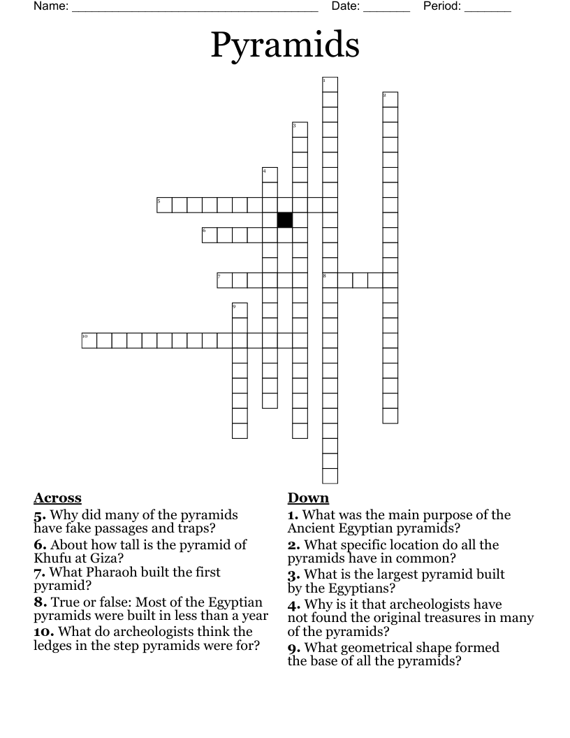 Pyramids Crossword