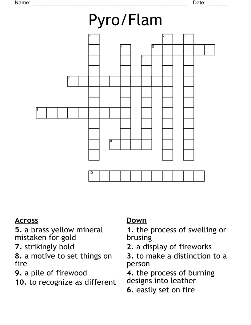 Pyro/Flam Crossword