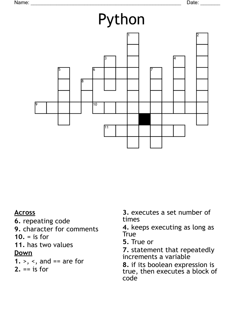 Python Crossword