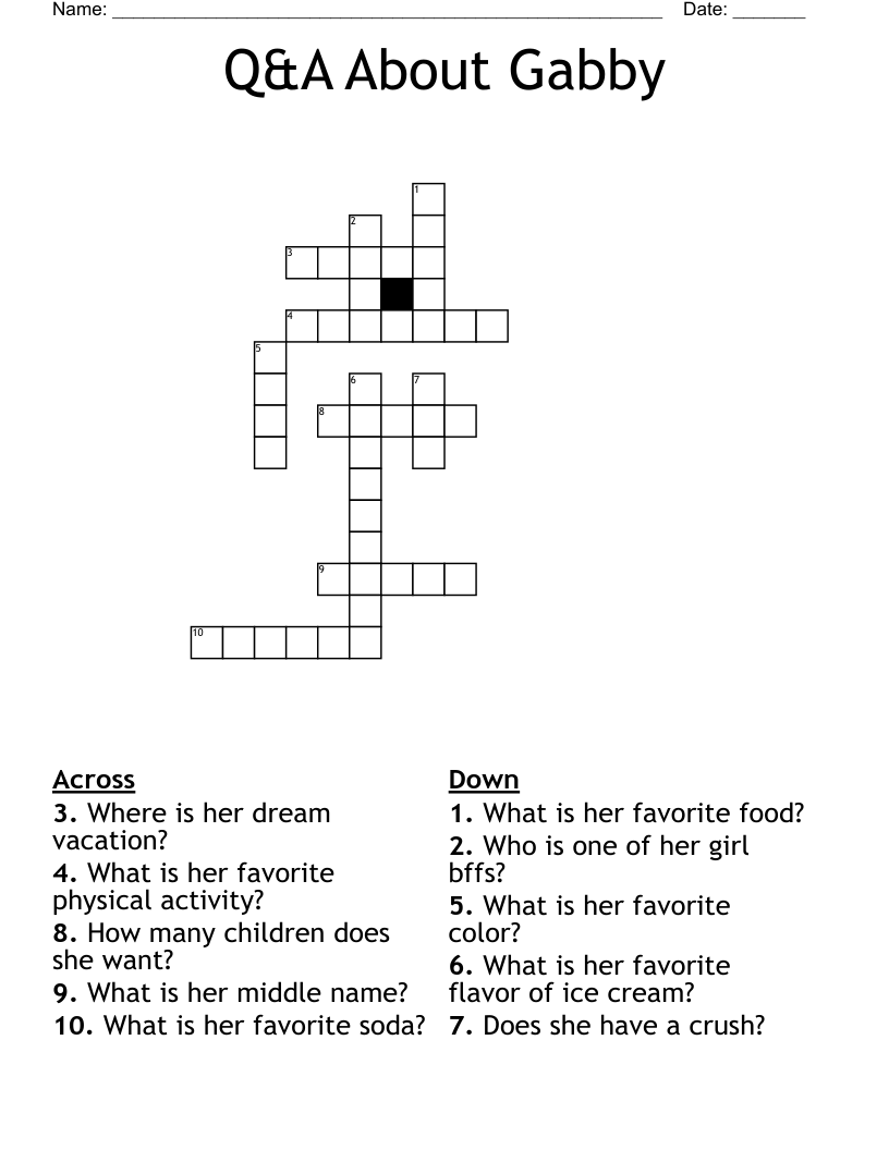 Q&A About Gabby Crossword