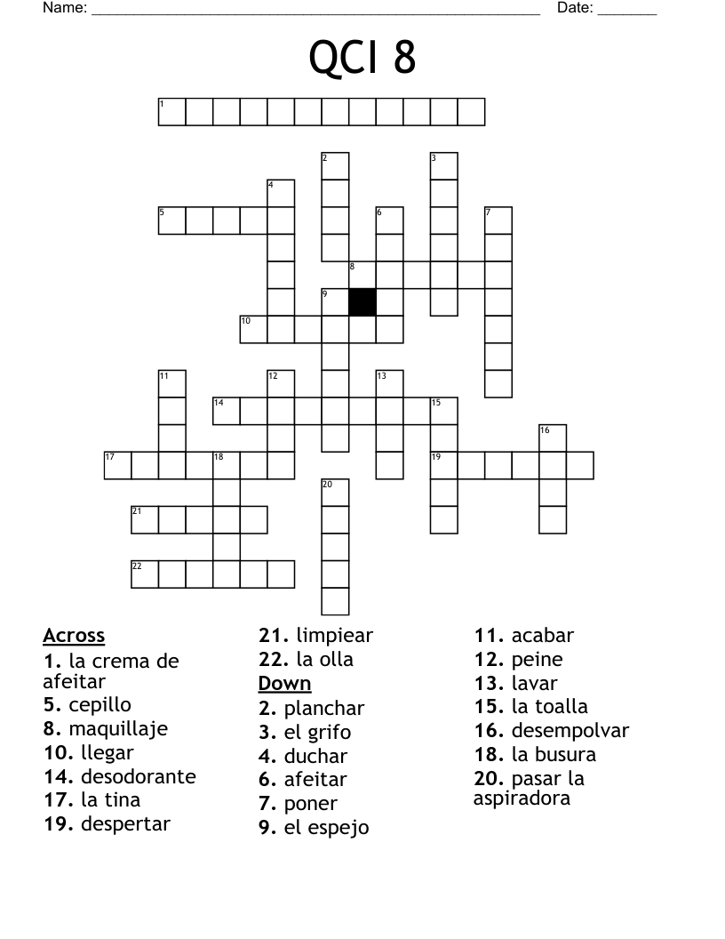 QCI 8 Crossword