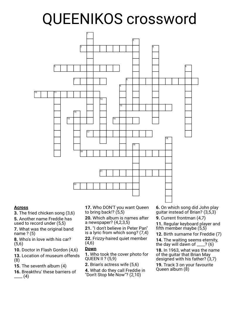 QUEENIKOS crossword